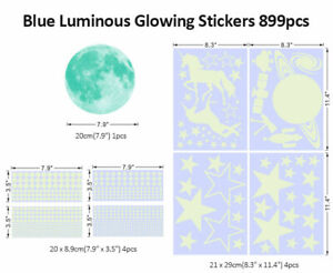 899 PCS Glow In The Dark Luminous Stars Moon Wall Stickers Decal Kids Room Decor
