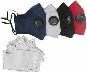 10 Pack Face Mask Reusable Washable Breathable Unisex Black Face Mask+20 Filters - Picture 1 of 1