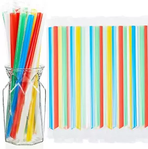 800 Pcs Straws Jumbo Smoothie Straw Plastic Individually Wrapped... - Picture 1 of 7