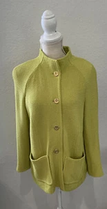 ST. JOHN Strickjacke/Cardigan strukturiert Gold Emblem Knöpfe Gr. Medium TOP - Bild 1 von 13
