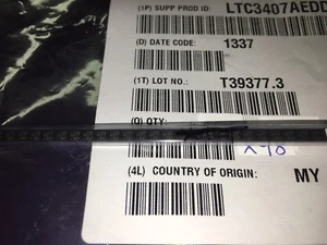 (10 PIECE LOT) LTC3407AEDD#PBF, IC REG BCK BST ADJ 0.6A DL 10DFN, ROHS - Picture 1 of 2