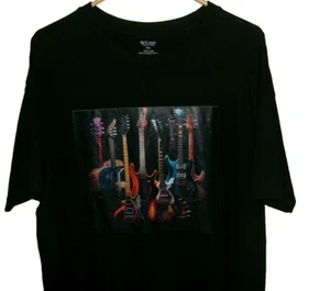 Men's Skyland Tees Graphic GUITAR Black T-Shirt 2XL 100% Cotton FREE SHIPPING - Picture 1 of 4