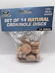 Crokinole Discs Mayday Games Set of 14 100% Real Natural Wood Game - Picture 1 of 4