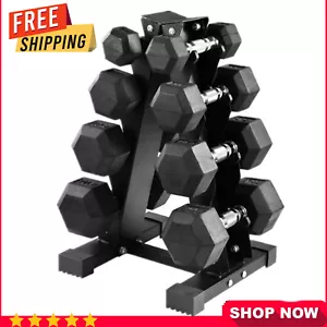 Hex Dumbbell Weight Set 100LB Rubber Coated 5-20 Lbs Pairs Home Gym Equipment - Picture 1 of 6