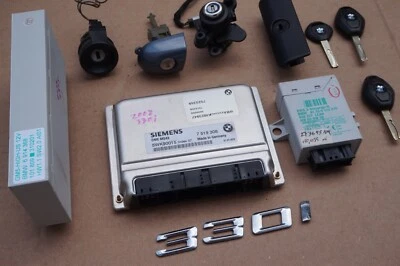 Комплект замков зажигания 2002 BMW 330i MS43 DME 7519308 BCM 6914368 EWS 6905670 1094686 - Изображение 1 из 4