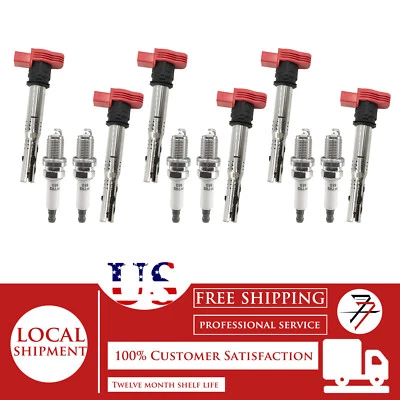 6pcs Ignition Coil & Spark Plug For 2012-2018 Audi A6/A7/A8 Quattro 3.0L - Image 1 of 4