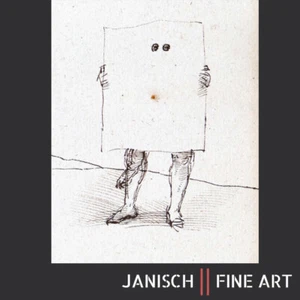 MIGUEL CONDÉ - "Männlicher Akt hinter einer Tafel", sig., Tuschefederzeichnung! - Bild 1 von 1