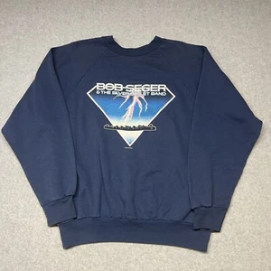 90s Vintage Bob Seager & The Silver Bullet Band Crewneck Sweatshirt Size Large - Picture 1 of 5