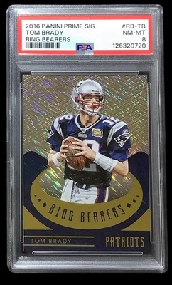 2016 panini prime #RBTB tom brady; ring bearers SSP prizm PSA 8  (POP 5, 1^) - Image 1 of 3