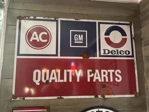 Letrero de piezas Ac Delco estilo antiguo aspecto vintage GM Pontiac servicio concesionario - Imagen 1 de 1