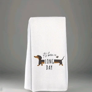 Dackel Hund Geschirrtuch 26x18 Küche Bad Hand Tee Wäsche Lustig Wohndeko - Bild 1 von 8