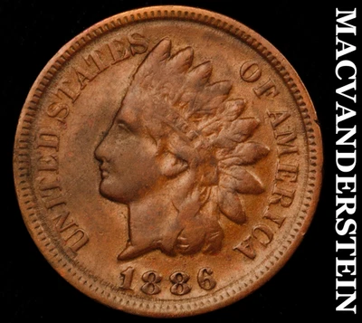 1886 Indian Head Cent - Ty 1 - Scarce  Semi-key  Better Date  No Reserve  #G977 - Image 1 of 2