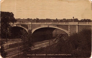 Highland Boulevard Viaduct Milwaukee Wisconsin Postcard 1911 - Picture 1 of 2