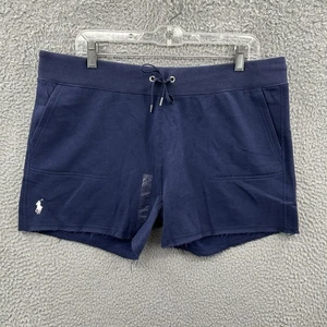 Polo Ralph Lauren Sweatshorts Herren Large marineblau Fleece roher Saum abgeschnitten Pony - Bild 1 von 14