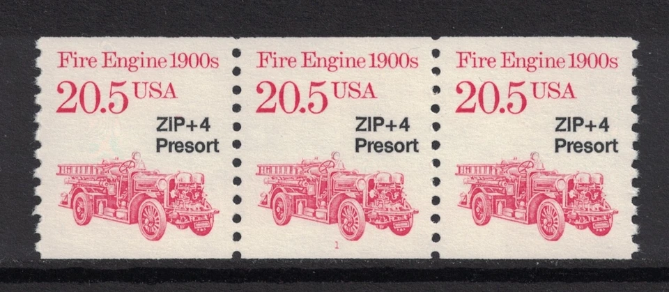Scott 2264- MNH- Coil Plate Strip of 3, #1- 20.5c Fire Engine 1900s- PNC3 mint - Image 1 of 1