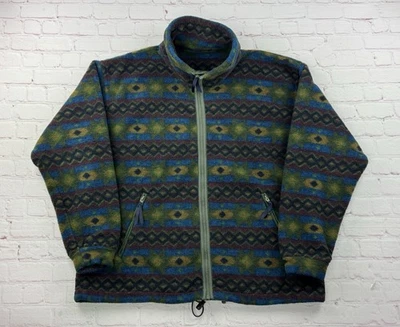 Vintage 90s Timberland Weathergear Fleece Jacket  1/4 Zip Pullover Aztec USA LG - Image 1 of 4
