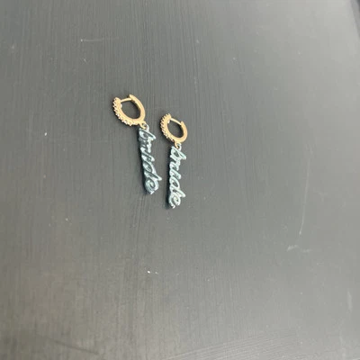 Pendientes Baublebar Algo Azul Algo Nuevo Huggie Aro "Novia" Script Foto 1 de 4