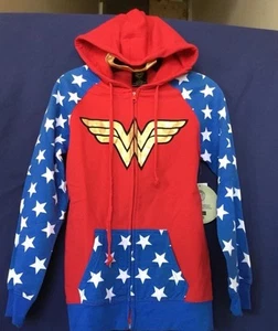 DC Comics Originals Wonder Woman Zip Up Sweatshirt Hoodie Hooded Large (11-13) - Picture 1 of 1