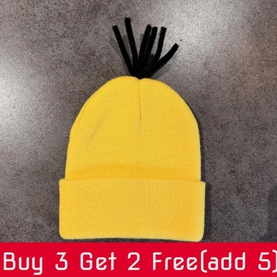 Cappello berretto Minions cartone animato in maglia per inverno caldo e streetwear moda - Immagine 1 di 4