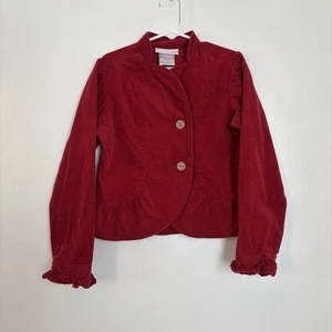 American Girl Blazer Jacket Rusty Red Corduroy Long Sleeve Girl Size 8 - Picture 1 of 10