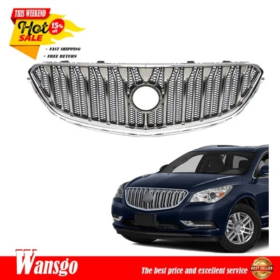 Chrome Black Front Upper Grill Grille For Buick Enclave 2013 2014-2017 NEW - Image 1 of 4