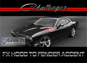 2008 - 2014 Dodge Challenger Hood to Fender Hash Accent Stripe Dealer Quality - Imagen 1 de 3
