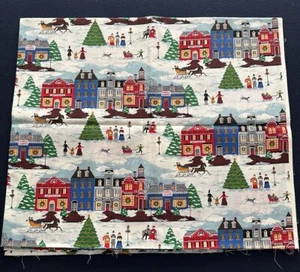 Fabric Traditions 1993 estilo Charles Wysocki tema navideño 46 x 78 - Imagen 1 de 5