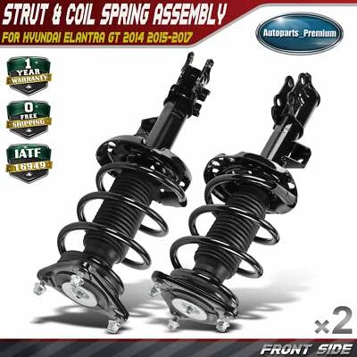 2x Conjunto completo de puntal delantero y muelle helicoidal para Hyundai Elantra GT 2014 2015-2017 Foto 1 de 4