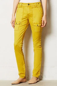 Pilcro Tiri Cargo Trousers Pants Sizes 8 Petite, 12 Petite Gold NW ANTHROPOLOGIE - Picture 1 of 11