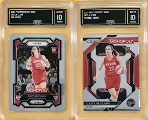 2 CARD LOT - 2024 PANINI - PRIZM MONOPOLY - CAITLIN CLARK - ROOKIE - GMA 10 GEM - Picture 1 of 1