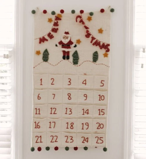Pottery Barn Kids Classic Santa Felt Christmas Advent Calendar - Image 1 of 1