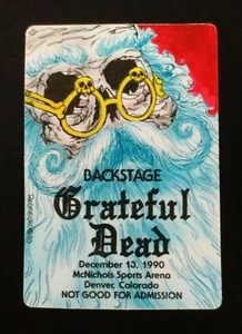 Grateful Dead Backstage Pass Christmas Santa Colorado Denver 12/13/90 12/13/1990 - Picture 1 of 12