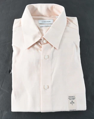 Calvin Klein Men Dress Shirt New XL 17.5 34/35 Orange Steel Regular Fit Non iron - Image 1 of 4