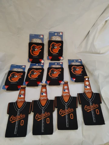 BALTIMORE ORIOLES MLB NEOPRENE BOTTLE SUIT JERSEY KOOZIE COOLERS Lot of 10 Cover