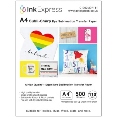 110gsm A4 Dye Sublimation Paper 500 sheets Ideal for Mug or T-shirts - Image 1 of 4