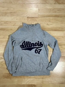 Illinois Illini Sweatshirt Womens 1/4 Zip Gray size Small - Picture 1 of 5