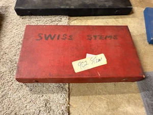 Vintage Case of Best Fit Benrus 9C2 Watch Stems Swiss Parts Screws w/ Vials - Picture 1 of 9