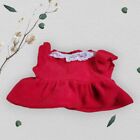 Red with Lace Neckline Trim Accent Shirt for 16-18" Baby Doll