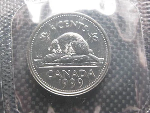 Canadian Prooflike Nickel 1999 ($0,05) - Imagen 1 de 2