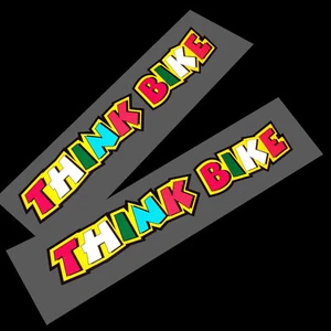 `THINK BIKE` Aufkleber Motorrad Aufkleber Grafik x 2 REFLEKTIEREND - Bild 1 von 1