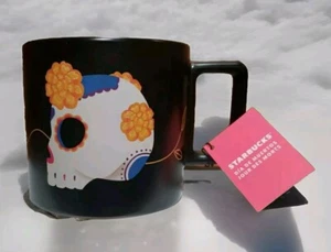 NEW Starbucks 2024 Day of the Dead / Dia De Muertos Black Sugar Skull Mug 14 oz. - Picture 1 of 8