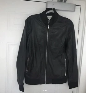Reiss leather bomber jacket (potter) RRP £450 size large ex con - Picture 1 of 2