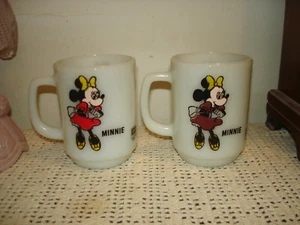 2 tazze tazza vetro latte vintage Minnie Mouse Walt Disney Pepsi ancoraggio gancio - Foto 1 di 7