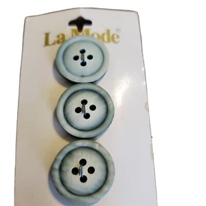 La Mode Green Blue Lot 3 Buttons Vintage New 3/4" #34218 Sewing - Picture 1 of 1