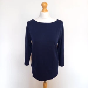 Charter Club L UK 14 16 Dark Blue Pima Cotton Swingy Jersey Tee Top BNWT - Picture 1 of 8