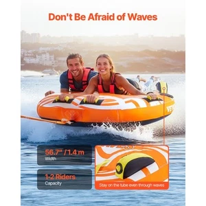 Inflatable Towable Tube for Boating 1-2 Riders Water Sports Adventure - Picture 1 of 7