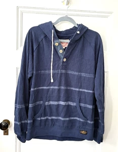 Brooklyn Clothing MFG Co Size L Hoodie Sweatshirt Gray Pullover Cotton Stripes - Picture 1 of 5