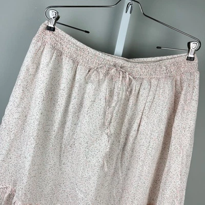 Lucky Brand Womens Skirt XL Pink Floral Boho Cottage Peasant Prairie Smocked - Image 1 of 4