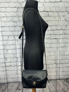 BORSA A TRACOLLA COACH DEVON 9908 VINTAGE IN PELLE NERA BORSA A MANO - Foto 1 di 14