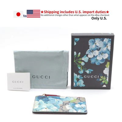 GUCCI GG Blooms Multi PVC Fragmentos Estuche para Tarjetas Monedero Azul Foto 1 de 4